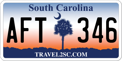 SC license plate AFT346