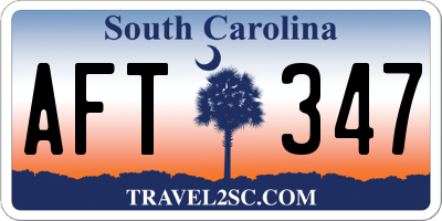 SC license plate AFT347