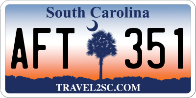 SC license plate AFT351