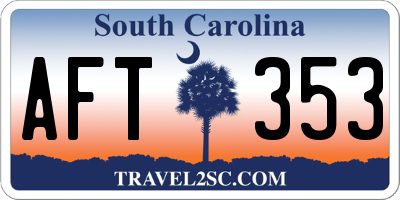 SC license plate AFT353