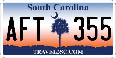 SC license plate AFT355