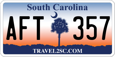 SC license plate AFT357