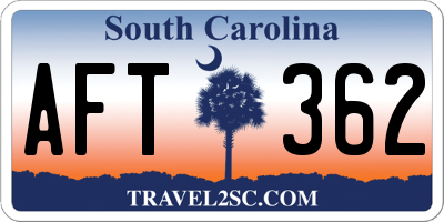 SC license plate AFT362