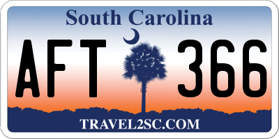 SC license plate AFT366