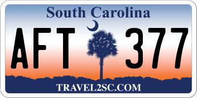 SC license plate AFT377
