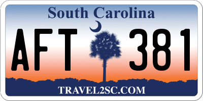 SC license plate AFT381