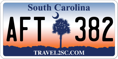 SC license plate AFT382