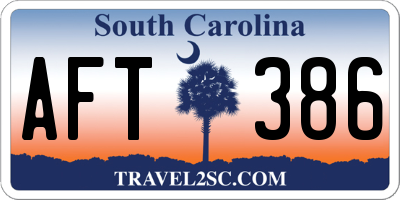 SC license plate AFT386