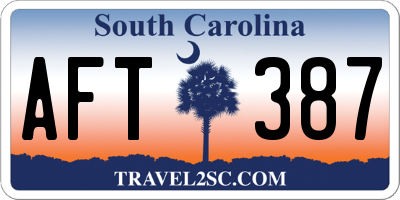 SC license plate AFT387