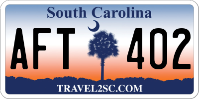 SC license plate AFT402