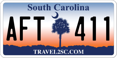 SC license plate AFT411