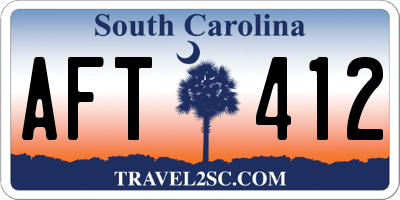 SC license plate AFT412