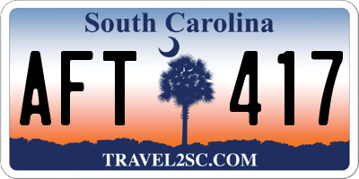 SC license plate AFT417