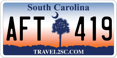 SC license plate AFT419