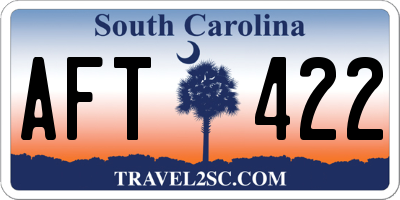 SC license plate AFT422