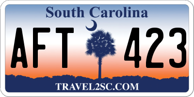 SC license plate AFT423
