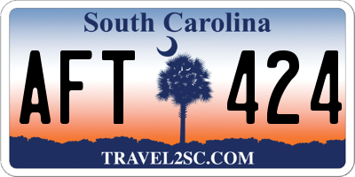 SC license plate AFT424