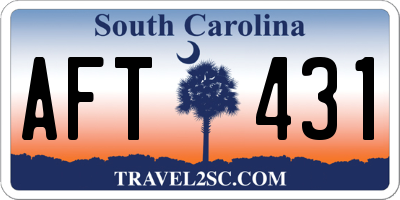 SC license plate AFT431