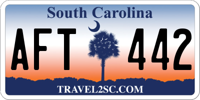SC license plate AFT442