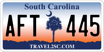 SC license plate AFT445