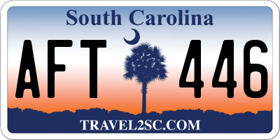 SC license plate AFT446