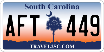SC license plate AFT449