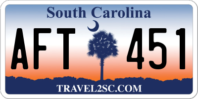 SC license plate AFT451