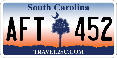 SC license plate AFT452