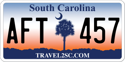SC license plate AFT457