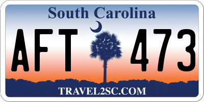 SC license plate AFT473
