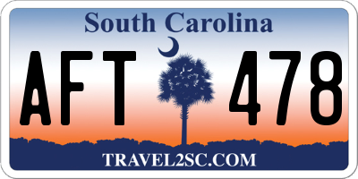 SC license plate AFT478