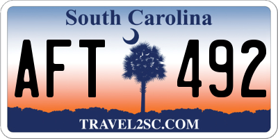 SC license plate AFT492