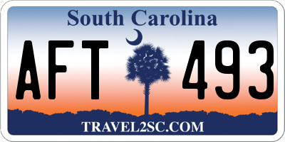 SC license plate AFT493