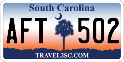 SC license plate AFT502