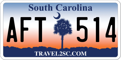 SC license plate AFT514