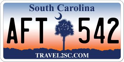 SC license plate AFT542