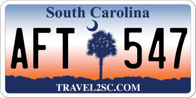 SC license plate AFT547