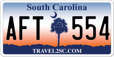 SC license plate AFT554