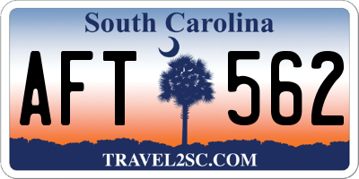 SC license plate AFT562