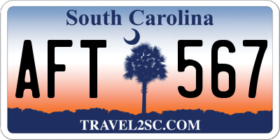 SC license plate AFT567