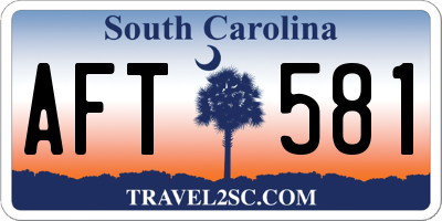 SC license plate AFT581