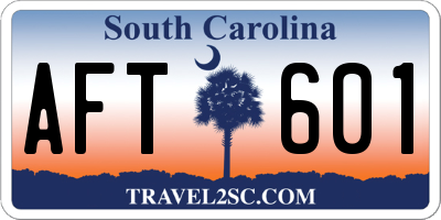 SC license plate AFT601