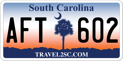 SC license plate AFT602