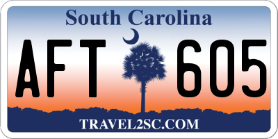 SC license plate AFT605