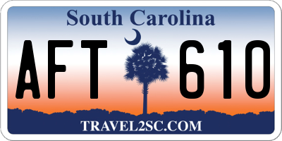 SC license plate AFT610