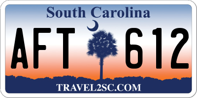 SC license plate AFT612