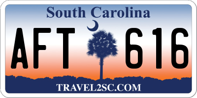 SC license plate AFT616