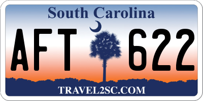 SC license plate AFT622