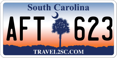 SC license plate AFT623