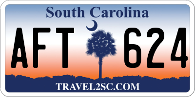 SC license plate AFT624
